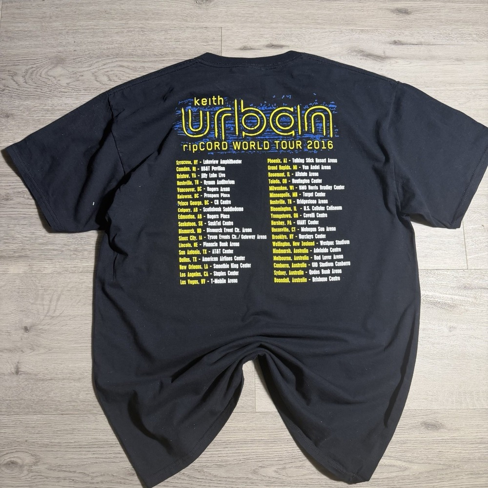 Keith Urban Ripcord World Tour 2016 T Shirt Size L Black Concert Tee Country - Picture 3 of 9
